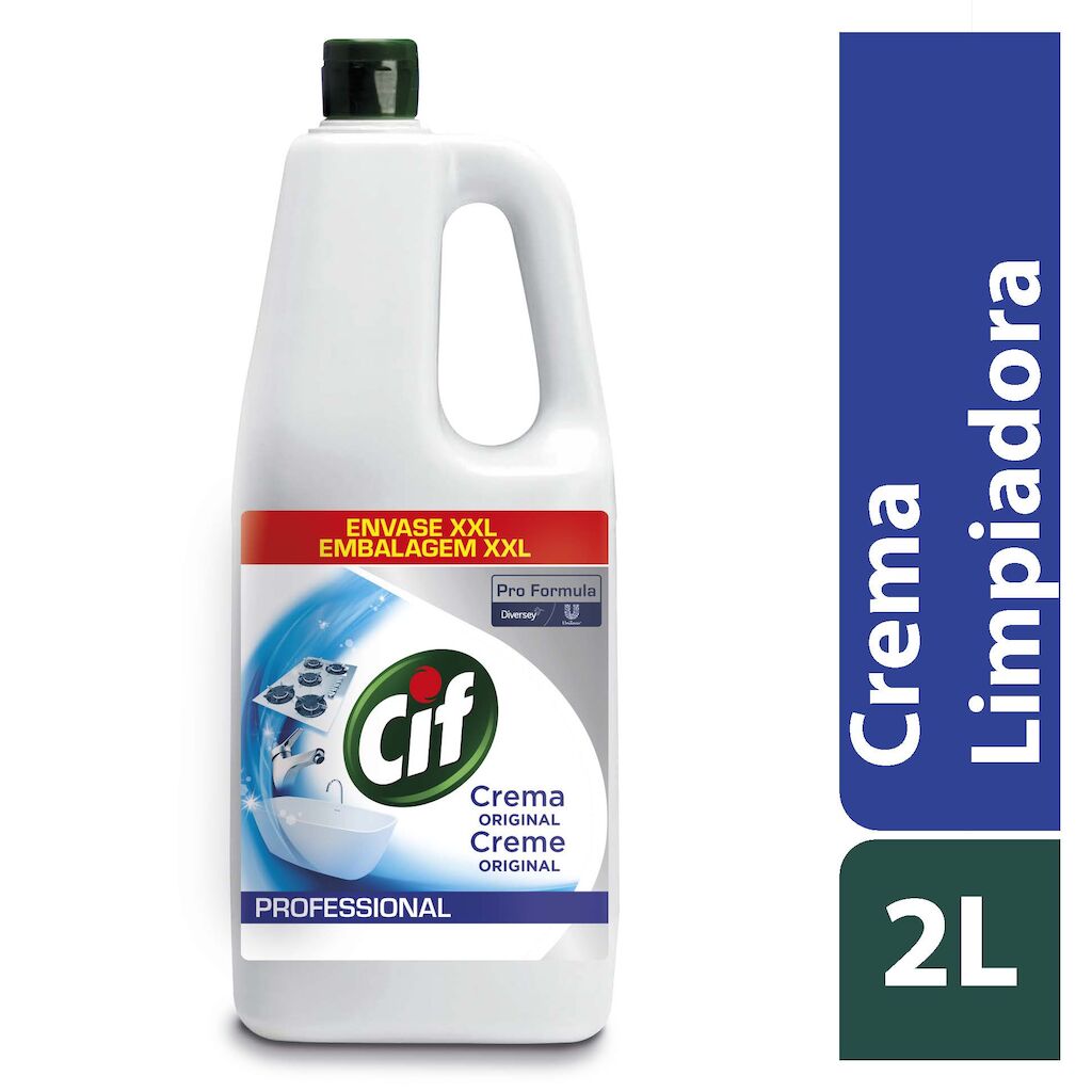 Cif Pro Formula Crema Original 6x2L - Limpiador en crema para uso en superficies duras del baño y la cocina